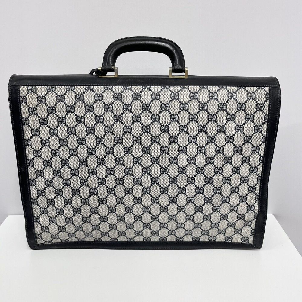 Gucci Black and Gray Monogram Briefcase - Picture 4 of 16